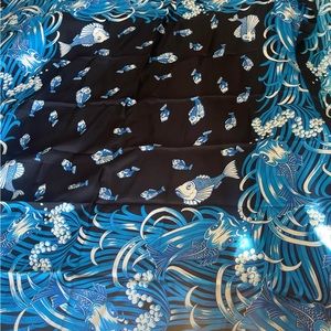 Valentino Garavani silk scarf with blue print
